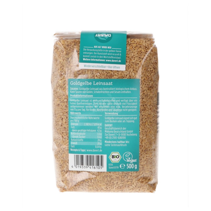 LINO DORATO SEMI BIO 500G DAVERT