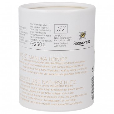 MIELE MANUKA TA25+ 250G SONNENTOR MIELE MANUKA TA25+ 250G SONNENTOR