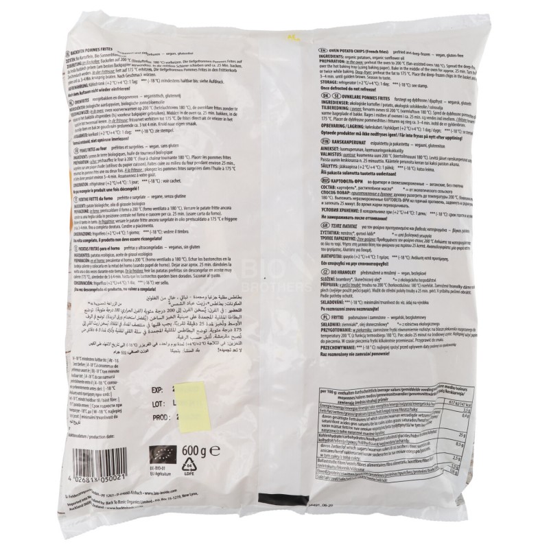 PATATINE FRITTE SURGELATE BIOLOGICHE 600G BIOINSIDE