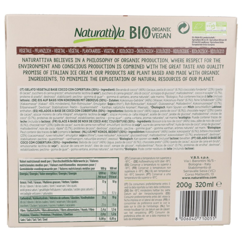 MINISTECCO BIOLOGICO AL COCCO VEGAN 4X50GR NATURATTIVA