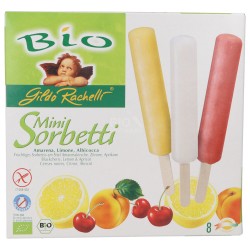 MINI SORBETTI FRUTTA STECCO BIOLOGICI S/GLUT 8X30G RACHELLI