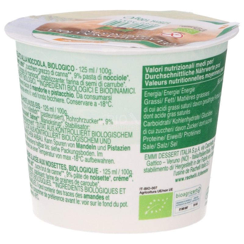 GELATO NOCCIOLA BIOLOGICO DEMETER 100GR RAGHELLI