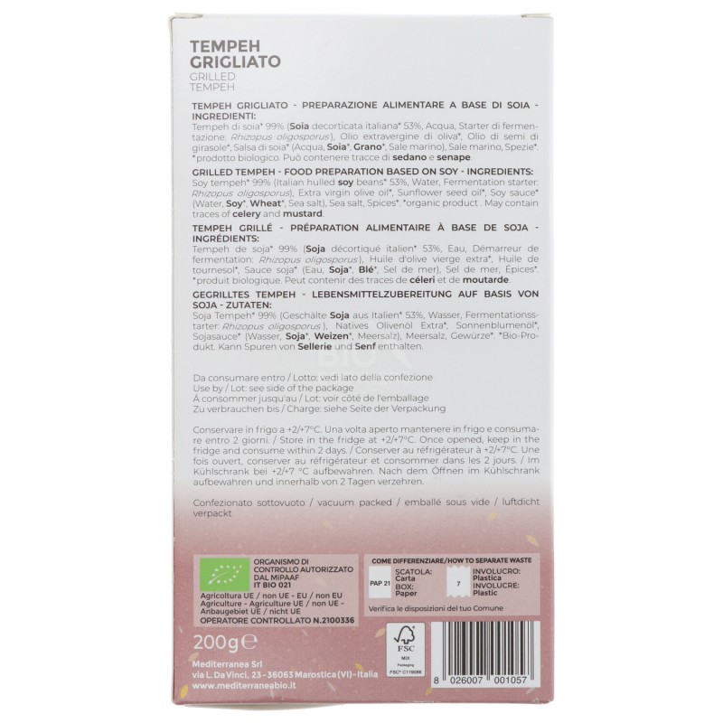 TEMPEH GRIGLIATO 200G MEDITERR.