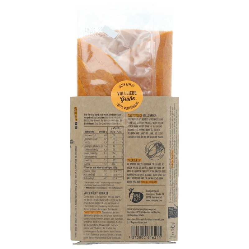 TORTILLA DI VERDURA CAROTA 4PZ 180G