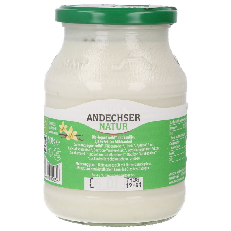 Yogurt mild Bio alla Vaniglia in vetro