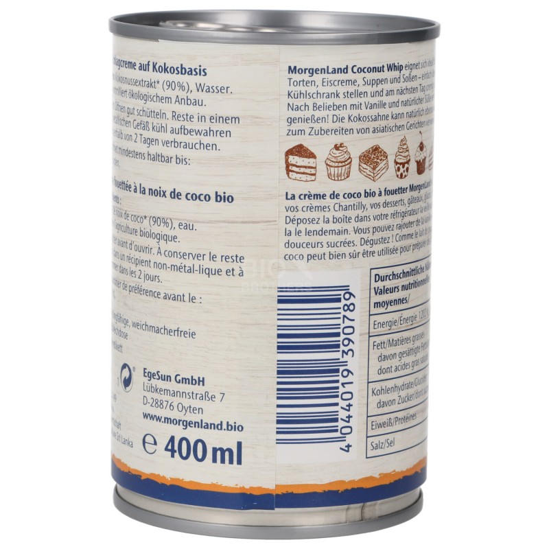 CREMA WHIPPING DI COCCO 400ML