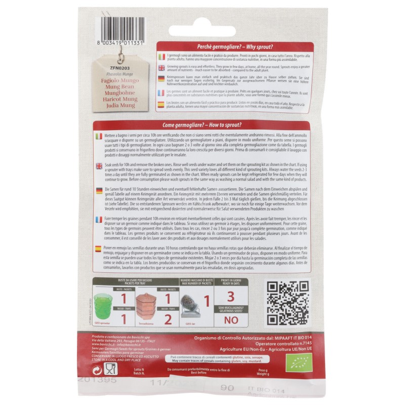 FAGIOLO MUNGO 90GR GERM. GEO