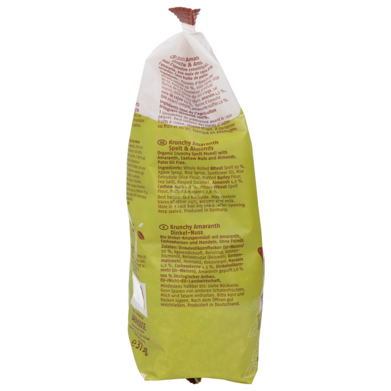 Kunchy granola di farro con mandorle e amaranto