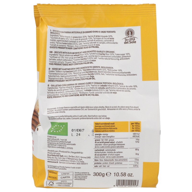 BISCOTTI G.DURO&ORZO 300G CDS