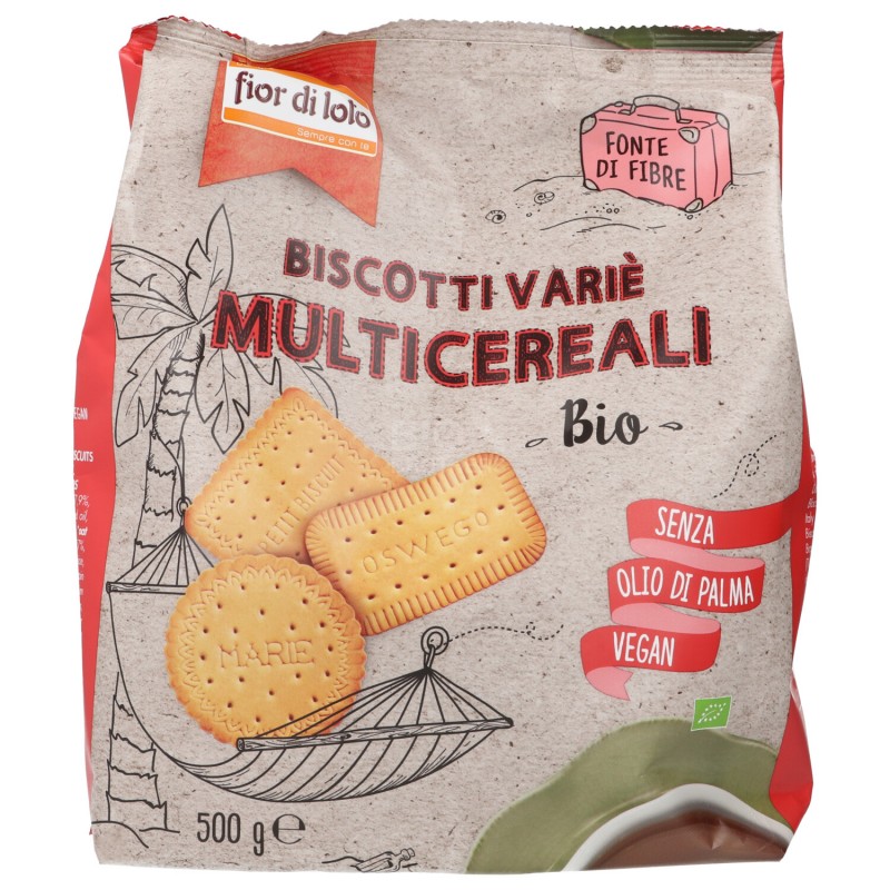 BISCOTTI VARIE' MULTICEREALI BIO VEGAN 500G FIOR DI LOTO