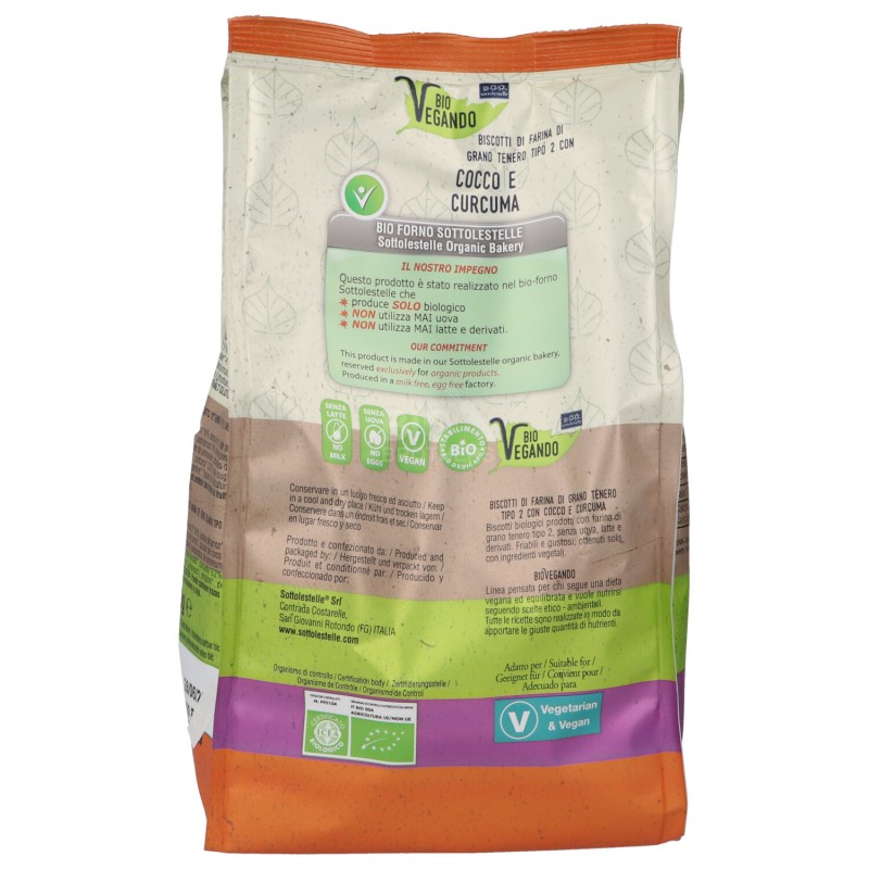 BIVEG.BISC.COCCO CURCUMA 250GR SLS