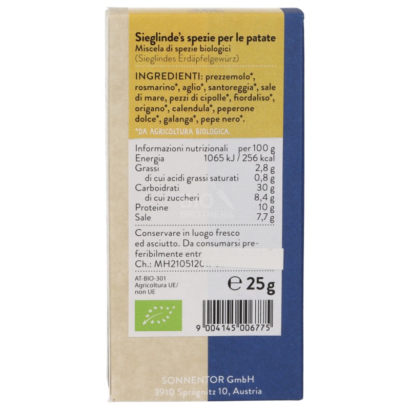 MIX DI SPEZIE BIO PER PATATE 25G SNN