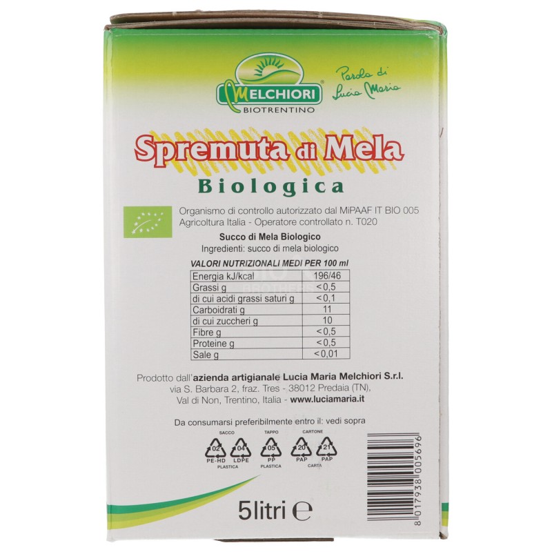 SPREMUTA DI MELA BOX 5L BIOTRENTINO