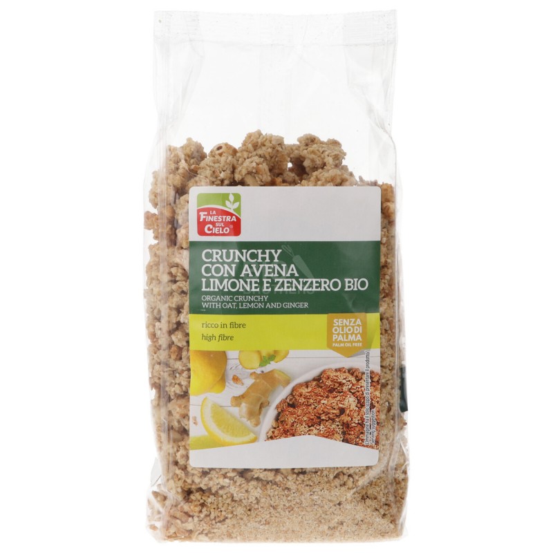 Crunchy con avena limone e zenzero bio