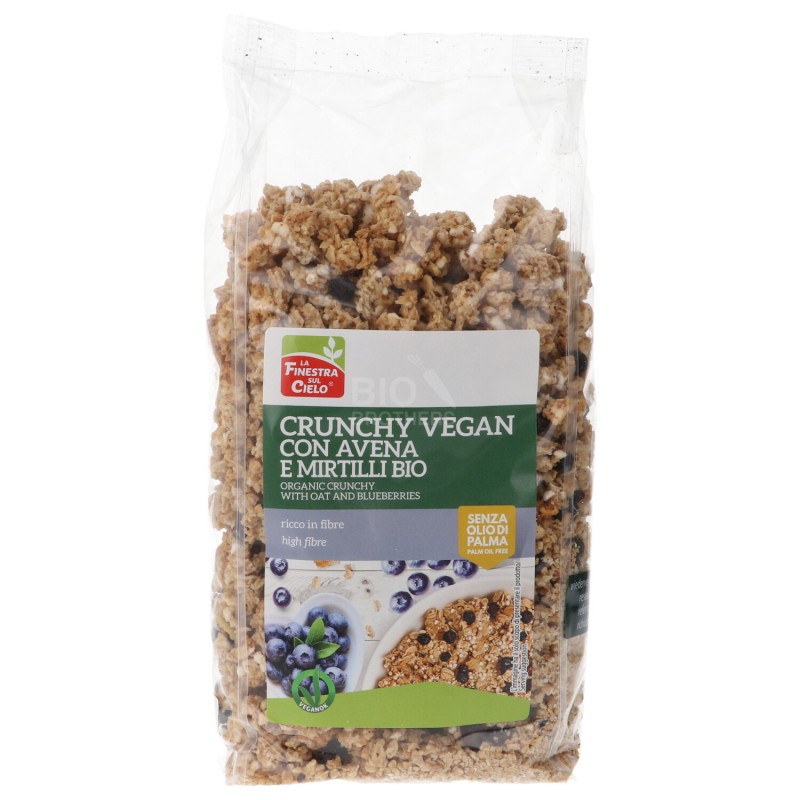 Crunchy vegan con avena e mirtilli