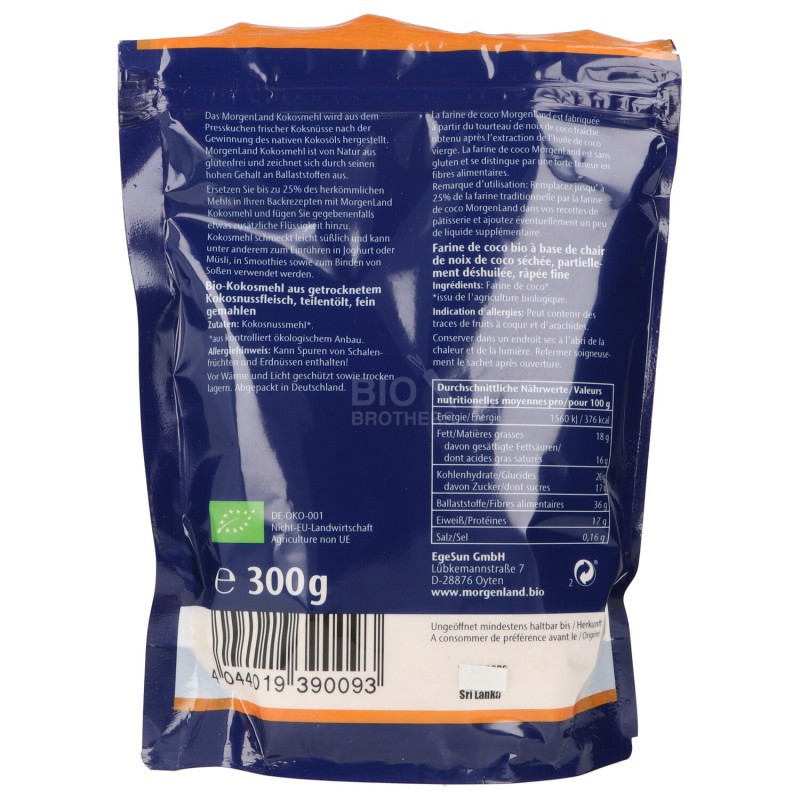 FARINA DI COCCO S/GLUT 300G MORG.