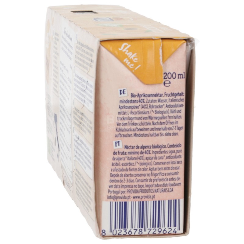 Nettare di Albicocca Biologica 3 brick con cannuccia