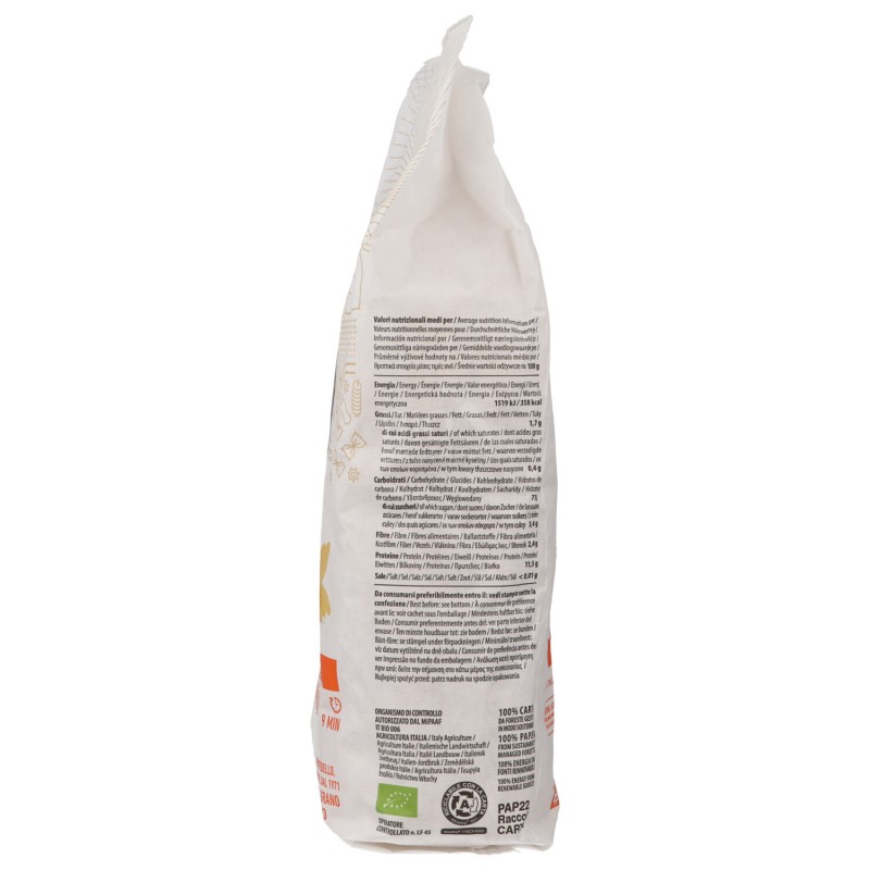 Farfalle bio pasta bianca di semola di grano duro