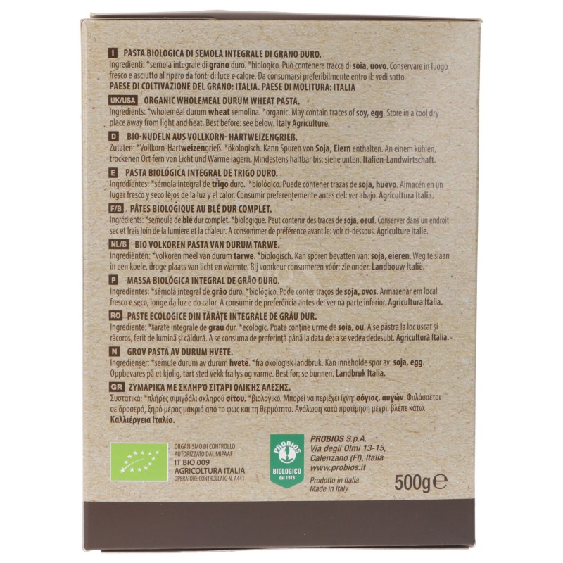 MACCHERONI INT.GR.DURO TOSCANO 500GR PROBIOS