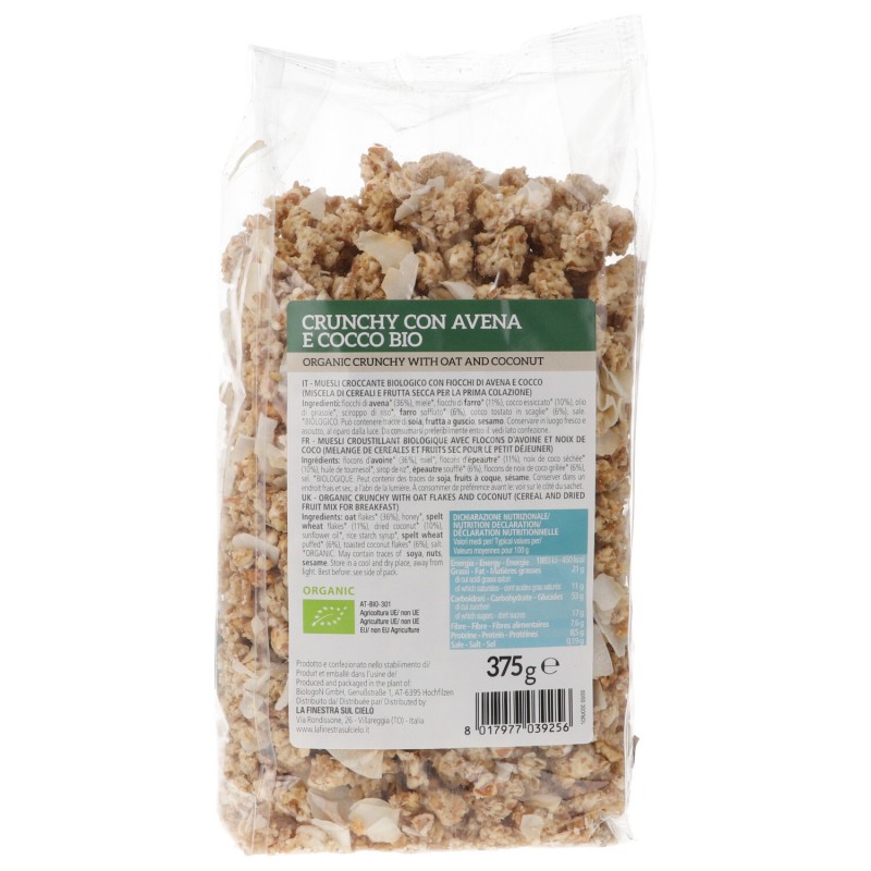 Crunchy bio con avena e cocco