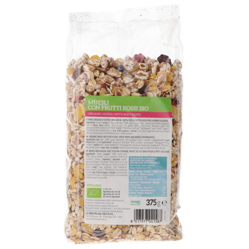 Muesli con frutti rossi bio