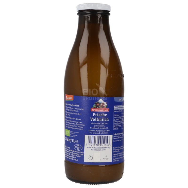 LATTE FRESCO IN BOTTIGLIA INTERO BOTTIGLIA DI VETRO A RENDERE 1LT BERCHTESGADENER