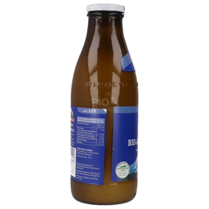 LATTE FRESCO IN BOTTIGLIA INTERO BOTTIGLIA DI VETRO A RENDERE 1LT BERCHTESGADENER