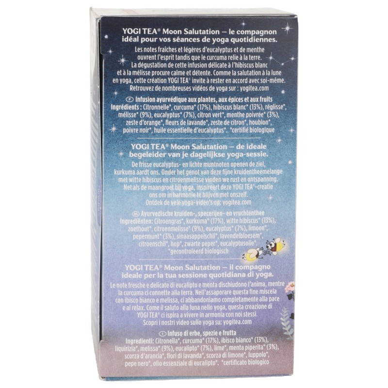 Moon Salutation, infuso ayurvedico Bio in filtri con Eucalipto, Ibisco bianco e Agrumi