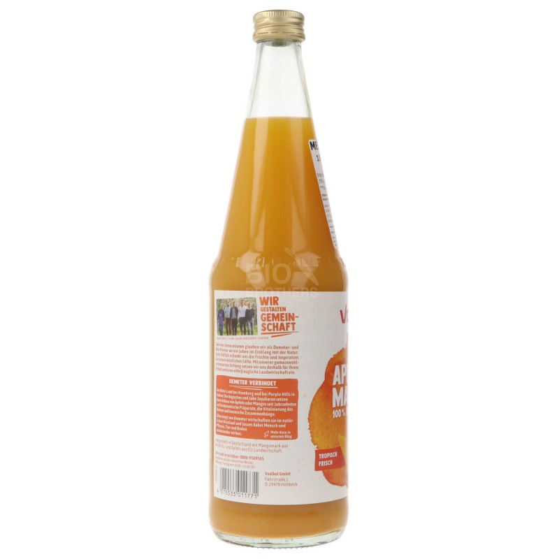 MELA & MANGO 100% SUCCO DEMETER BOTTIGLIA 700ML VOELKEL
