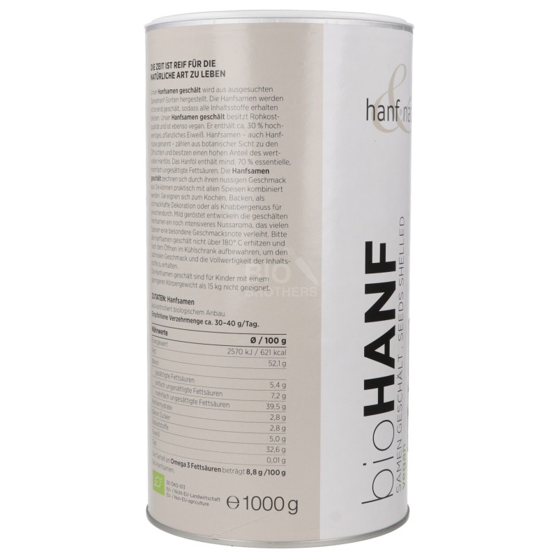 SEMI CANAPA SATIVA DECORT. 1KG H&N