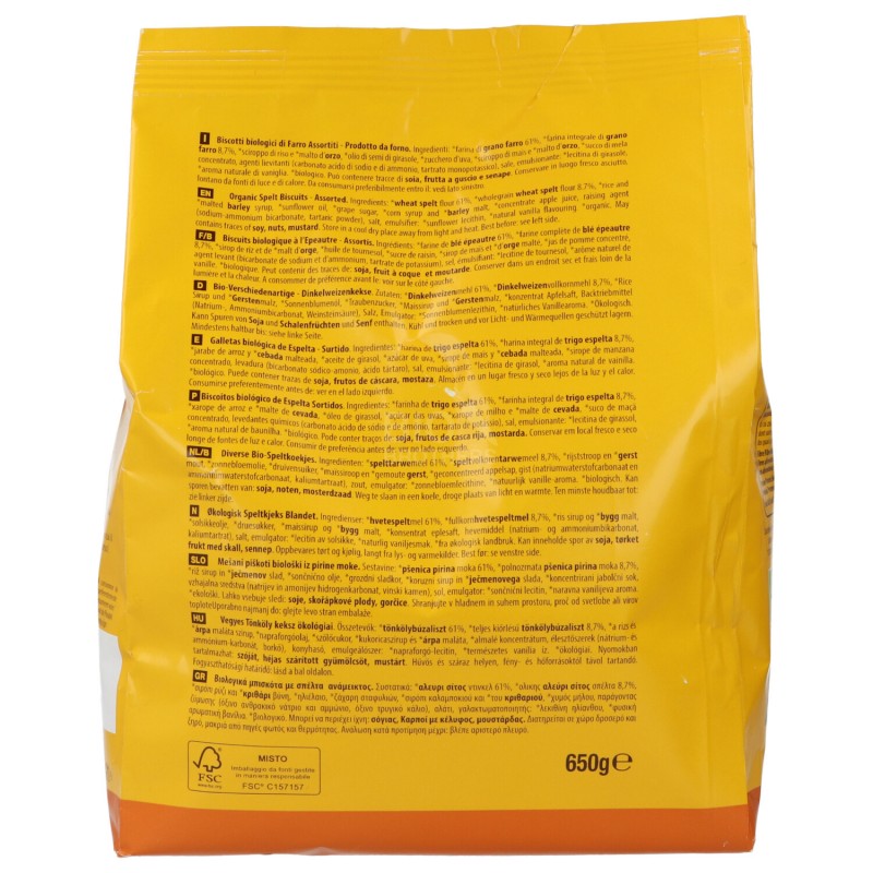 Biscotti secchi Farro Tris Famiglia Bio nuovo formato