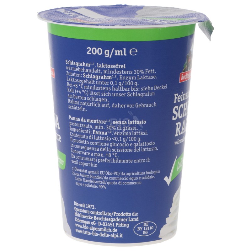 PANNA DA MONTARE BIO SENZA LATTOSIO 200GR BGL