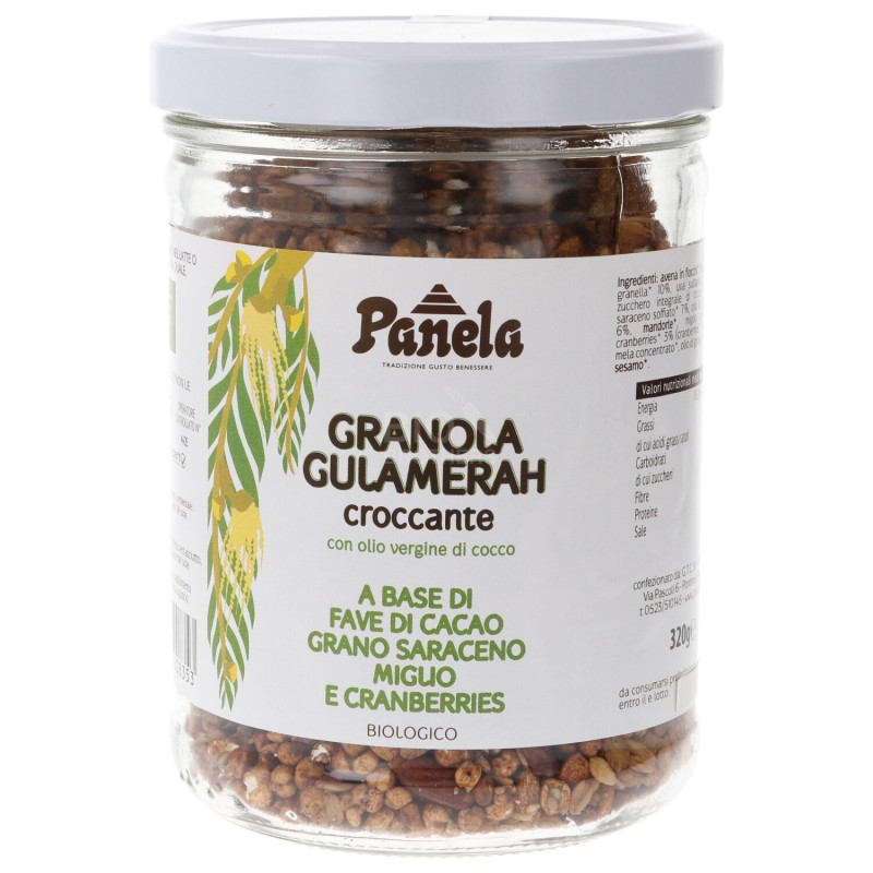 Granola gulamerah croccante miglio cranberries