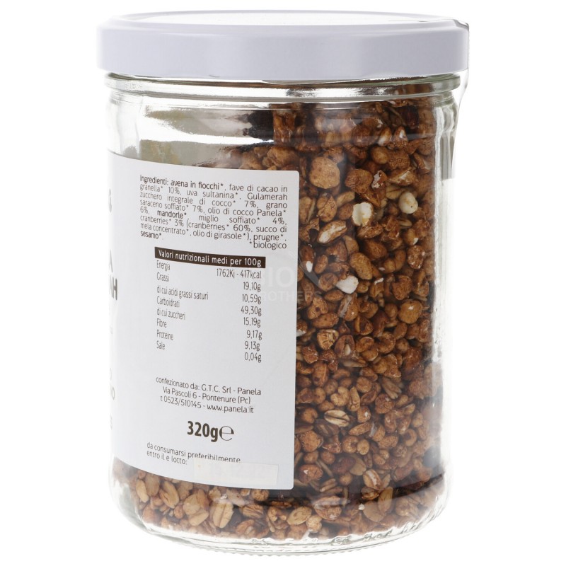 Granola gulamerah croccante miglio cranberries