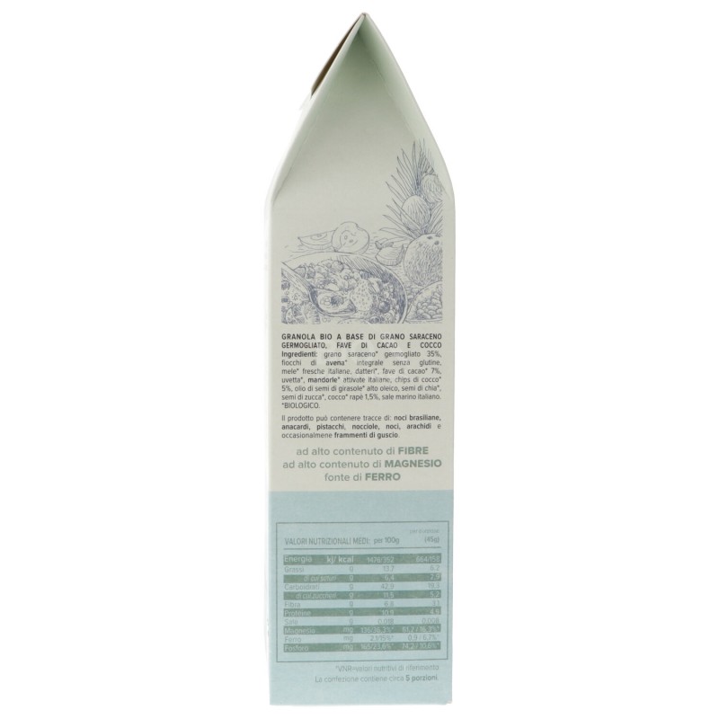 Uber-granola cacao e cocco colazione raw