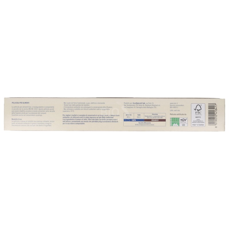 PELLICOLA DA CUCINA BIODEGRADABILE COMPOSTABILE 12MT ECOR