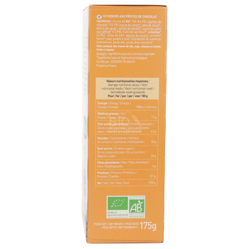 COOKIES PETITE BISCOTTI CIOCCOLATO BIO 5X35G PIVERT