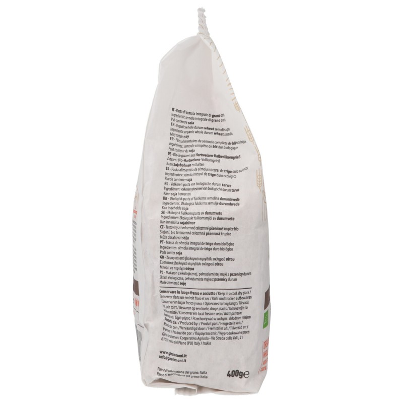 FILINI INTEGRALI PASTA DI GRANO DURO BIO 500G GIROLOMONI