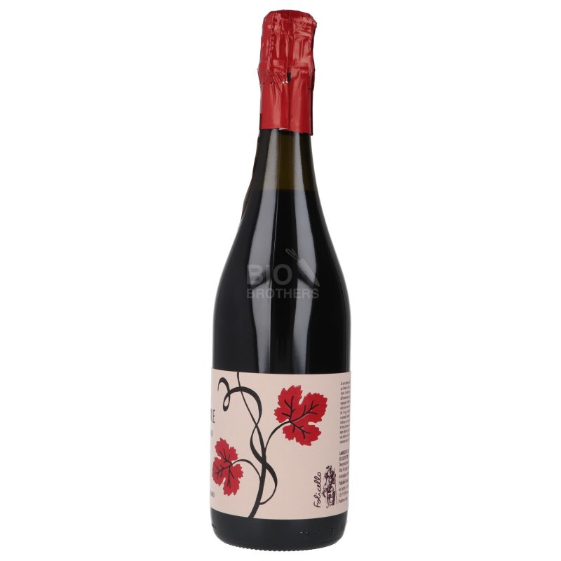 VINO LAMBRUSCO ROSSO FRIZZANTE BIOLOGICO VEGAN SENZA SOLFITI 750ML FOLICELLO