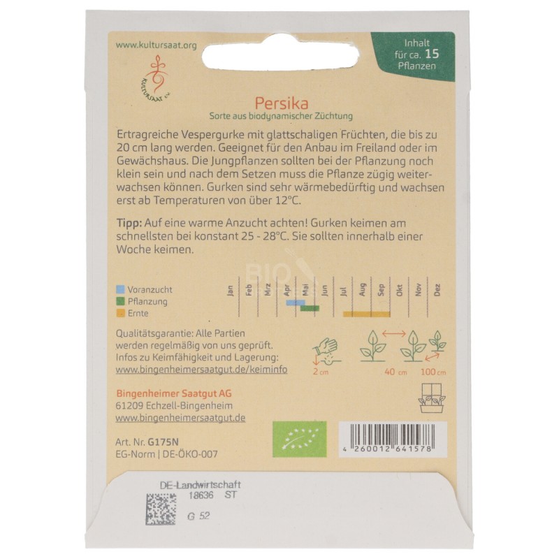 CETRIOLO PERSIKA SEMI DEMETER 19/10SEMI