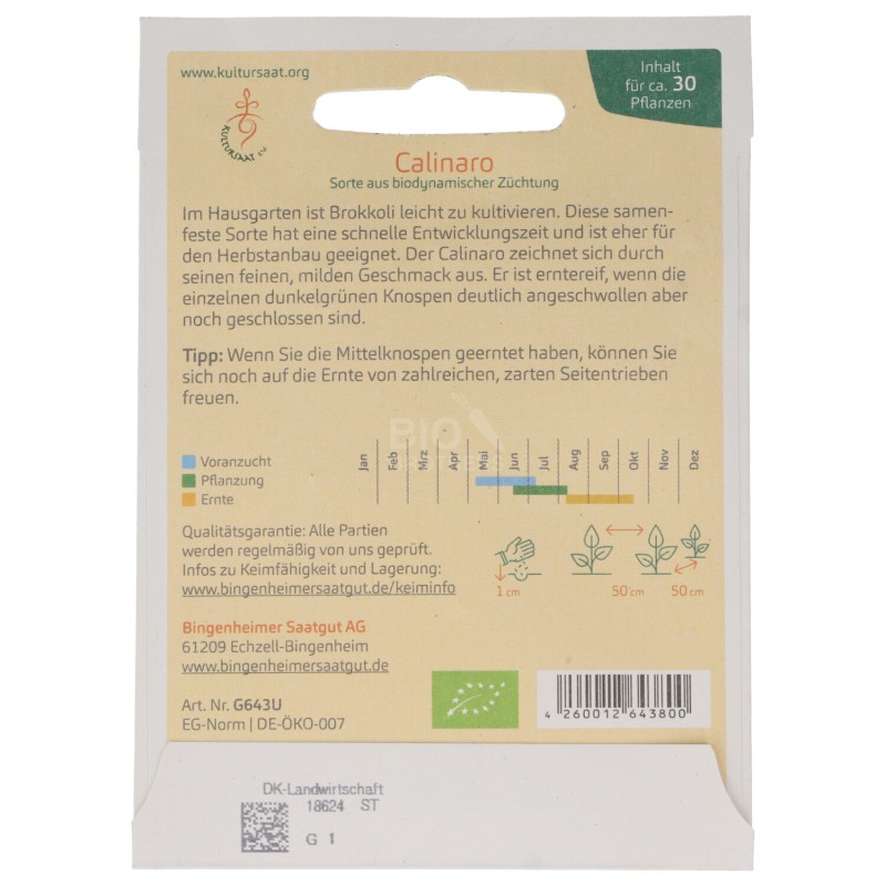 BROCCOLO CALINARO SEMENTI BIO BUST.41 SEMI