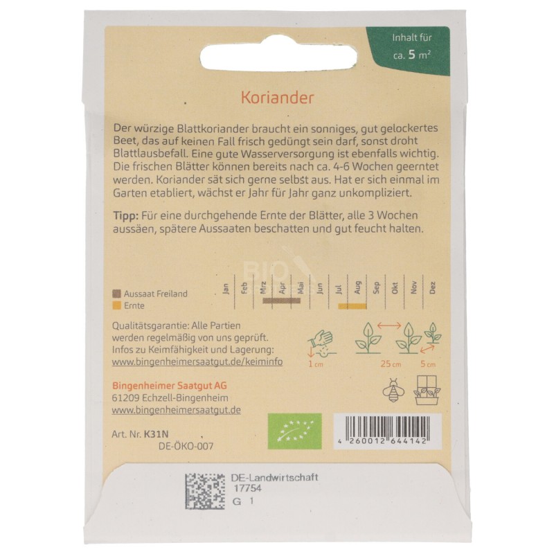 CORIANDOLO SEMENTI DEMETER BUSTINA 2G