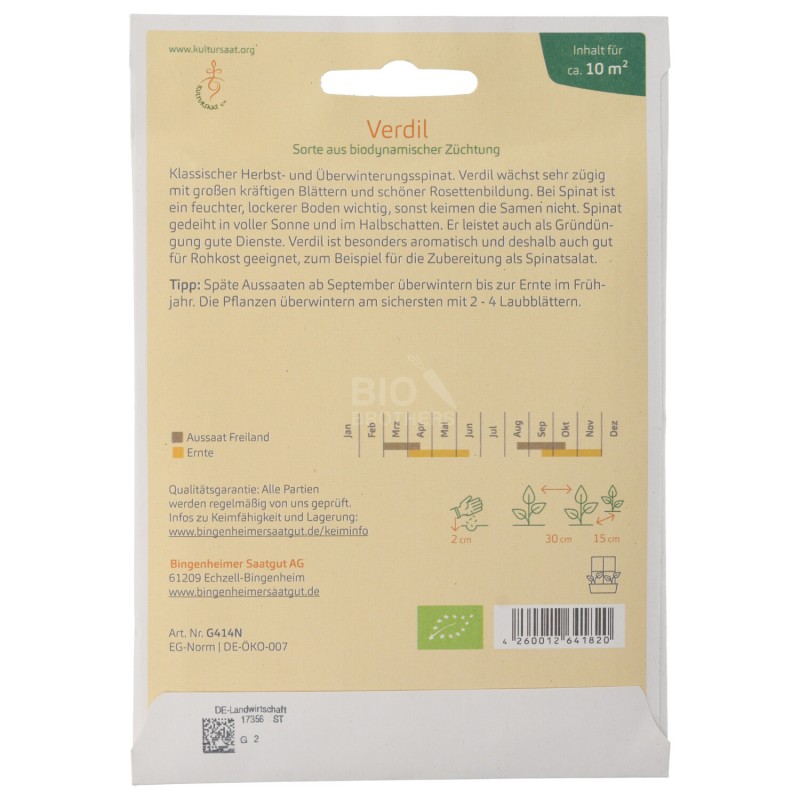 SPINACIO VERDIL SEMENTI DEMETER BIOVERITA 25G