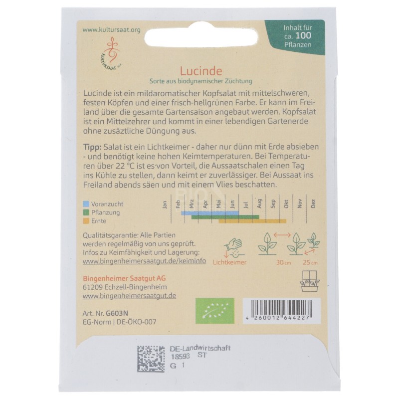 LATTUGA LUCINDE SEMI DEMETER BIOVERITA 0.2G