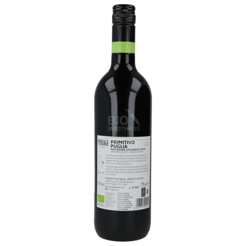 Vino rosso Primitivo Puglia I.G.T. biologico