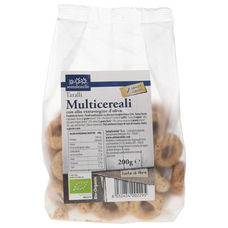 TARALLI MULTICEREALI BIO 200GR SLS