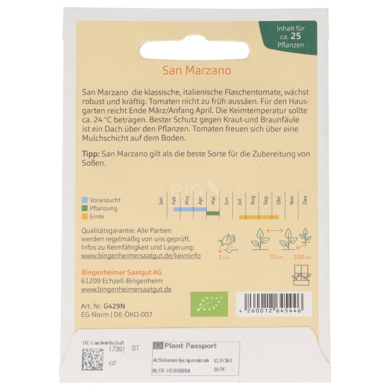 SAN MARZANO POMODORO SEMENTI DEMETER