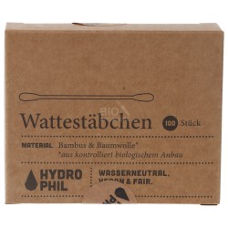 BASTONCINI OVATTATI IN BAMBU' E COTONE BIO 100PZ HYDROPHIL