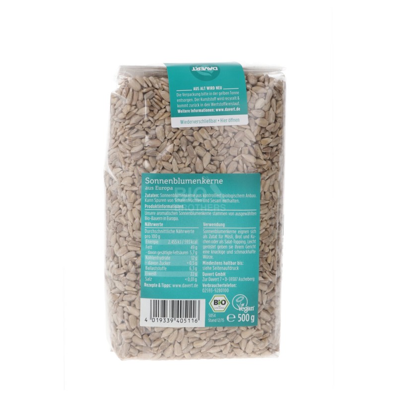SEMI DI GIRASOLE BIO EUROPEI 500G DAVERT