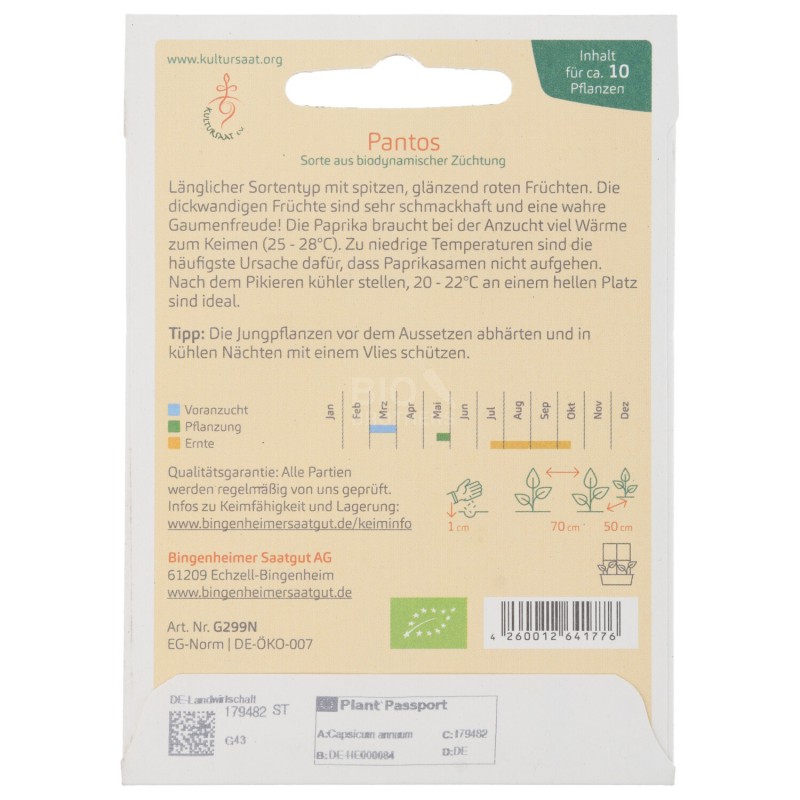 PEPERONE CORO BIOVERITA SEMENTI BIODINAMICHE ORTO BUSTINA